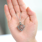 HEDQFM 2PCS Aromatherapy Essential Oil Diffuser Necklace Love Heart and Hollow Ball Locket Pendant Necklace with Lava Bead Stone