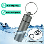 3 Packs Keychain Pill Holder, EFFIET Waterproof Pill Fob Case Box Outdoor Container for Emergency Medicine Drugs, Foam Earplug S