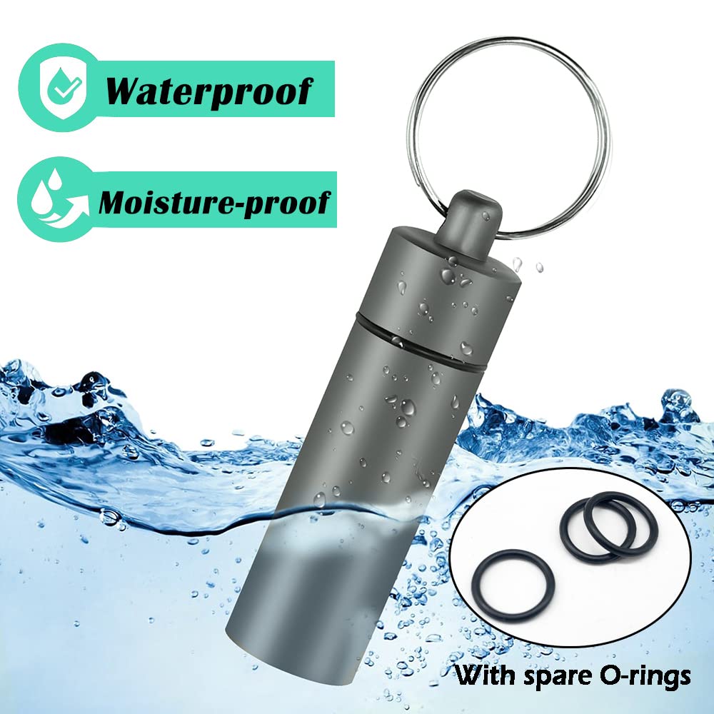 3 Packs Keychain Pill Holder, EFFIET Waterproof Pill Fob Case Box Outdoor Container for Emergency Medicine Drugs, Foam Earplug S