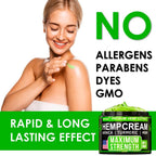 Hemp Cream - Maximum Strength - Relieve Muscle, Joint, Back, Knee - Natural Hemp Oil Extract Gel Rub with MSM - Glucosamine - Ar