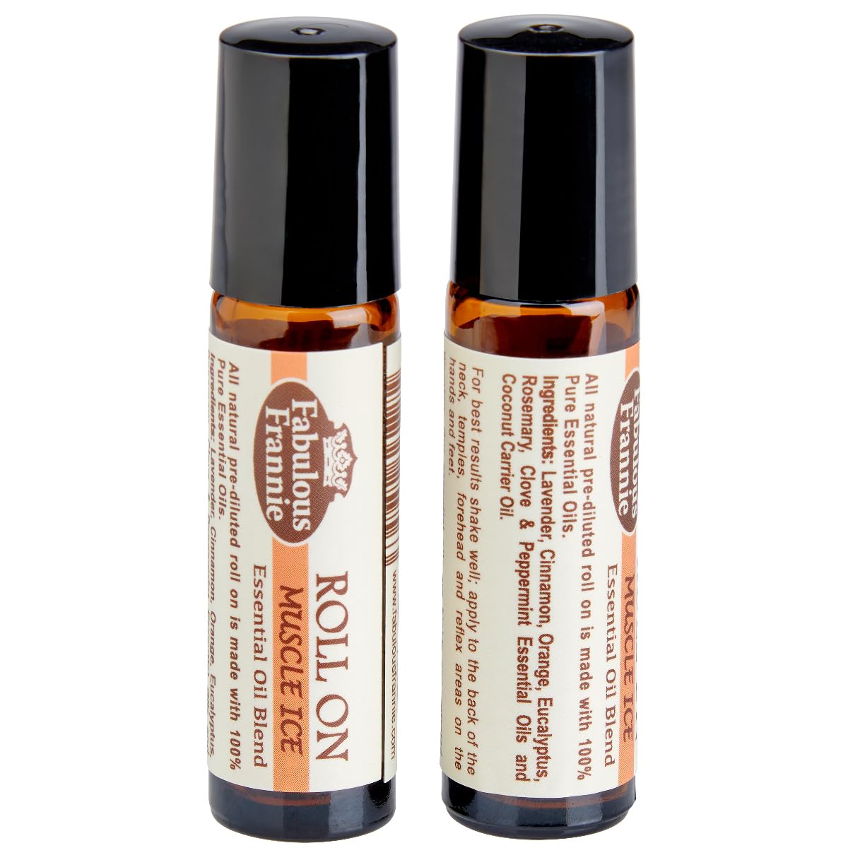 Fabulous Frannie Muscle Ice (Formally Aches and Pains) Pre-Diluted Blend Roll-On 10 ml Pure Essential Oils of Lavender, Cinnamon