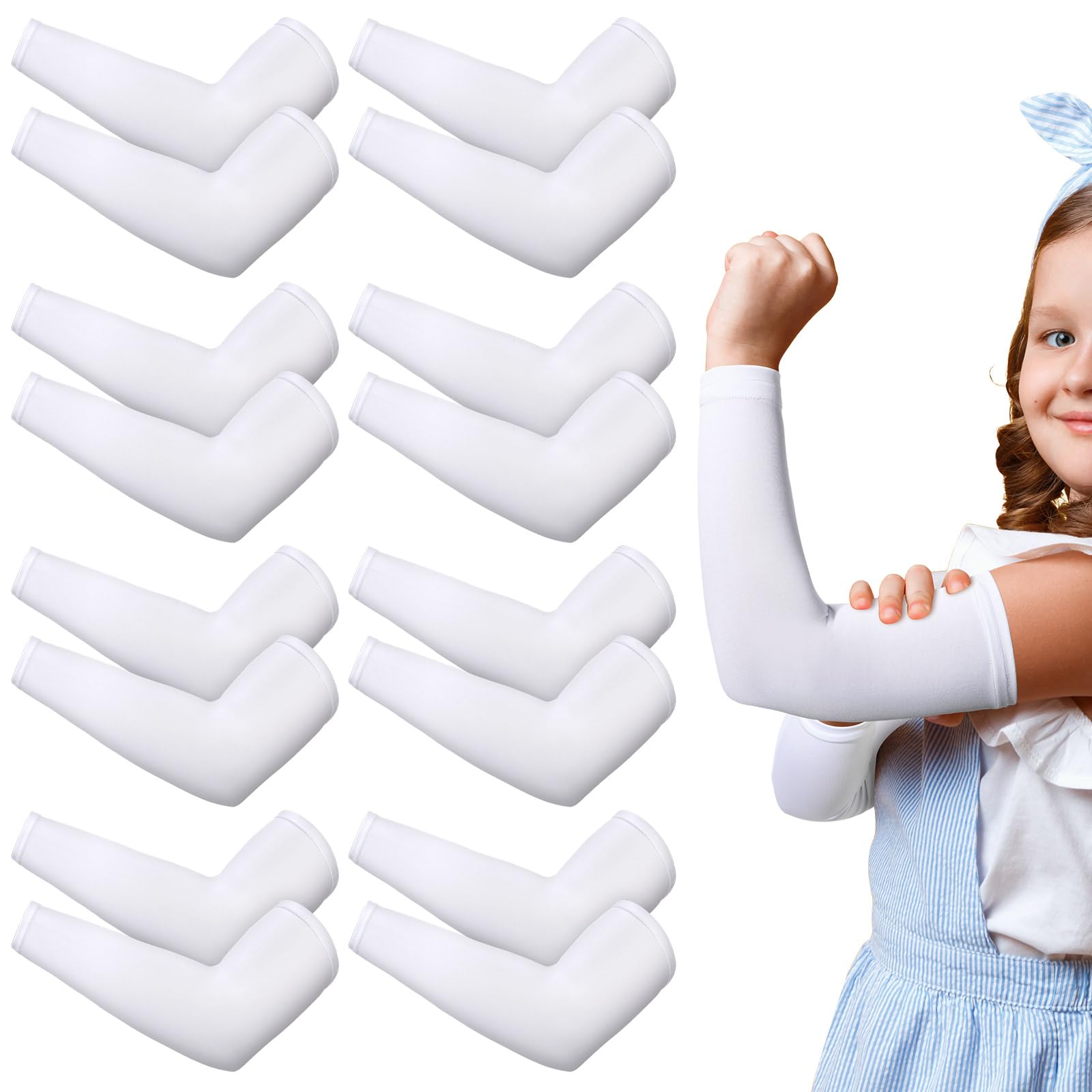 Eurzom 8 Pairs Eczema Sleeve for Kids Toddler Elastic Arm Sleeves Soft and Does Not Hurt the Skin UV Protection(5-7 Inch)