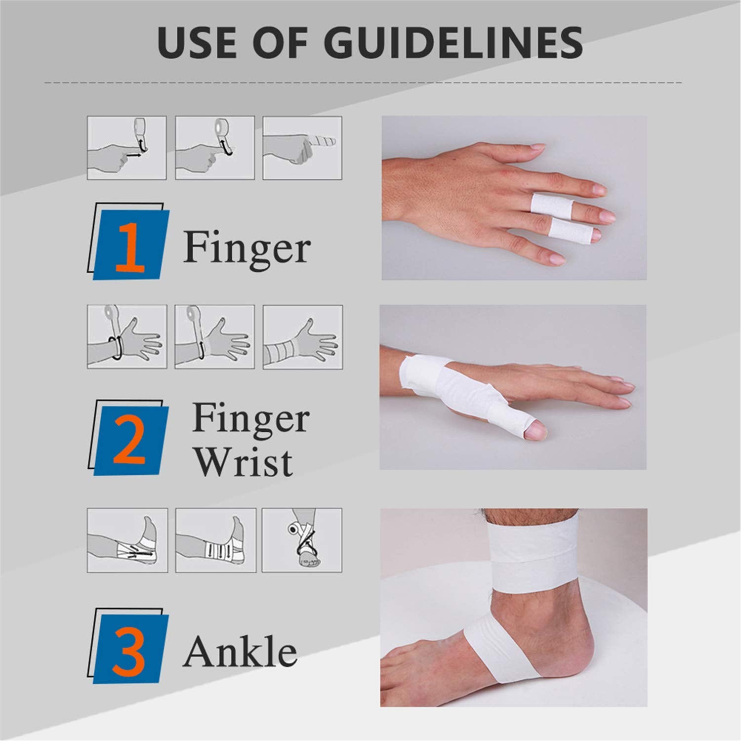Self Adherent Cohesive Wrap Bandages 2 Inches (Black, 6 Count)