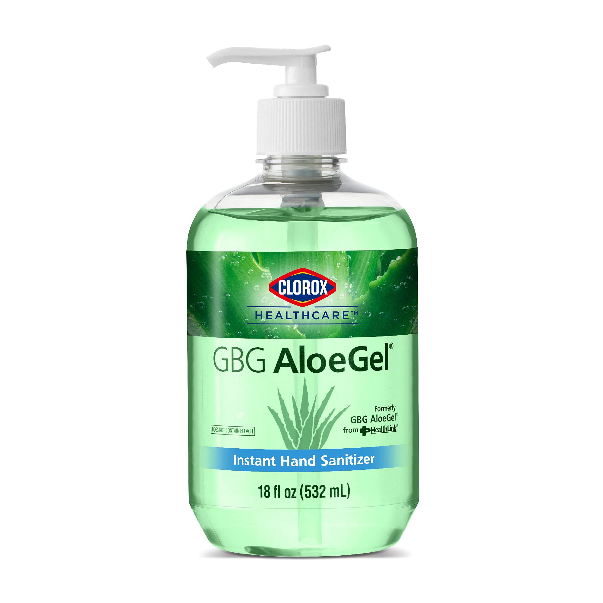 Clorox Healthcare GBG AloeGel Hand Sanitizer Gel 18oz (532ml) Hand Sanitizer Gel | Bleach Free Instant Hand Sanitizer Gel with P