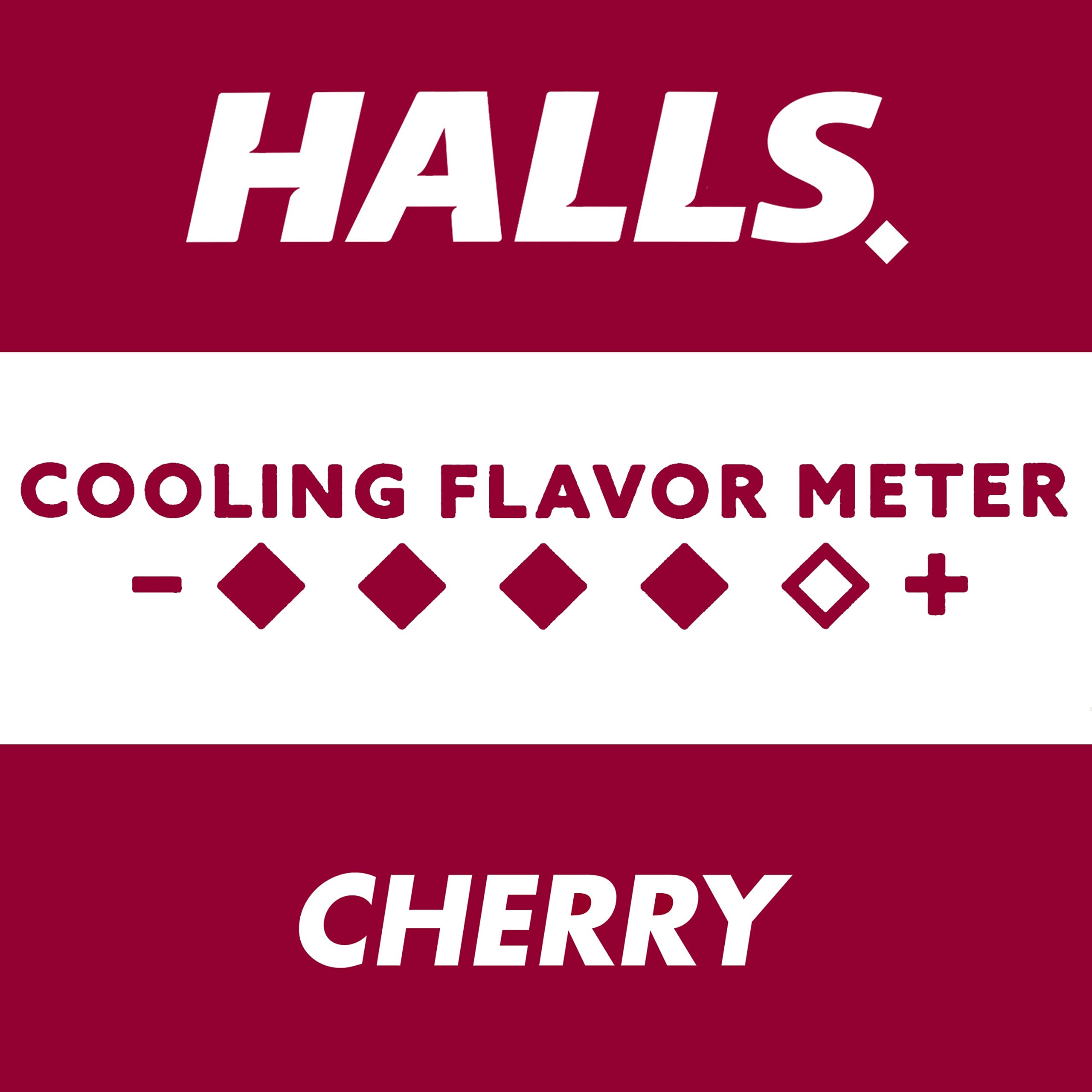 Halls Halls Cherry Cough Drops - with Menthol - 180 Drops (20 sticks of 9 drops), 20 Count