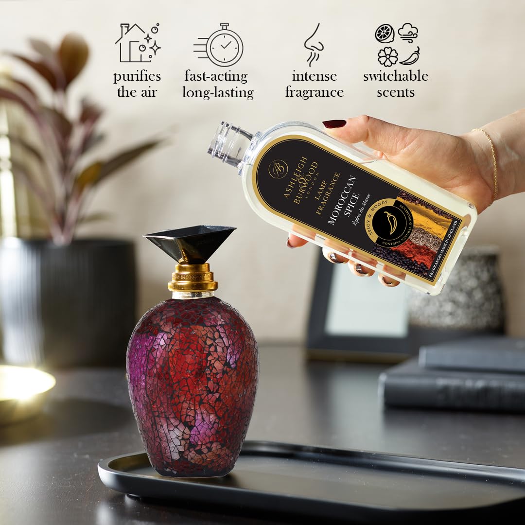 Ashleigh & Burwood - Rose Bud Glass Fragrance Lamp - Hand Crafted - Use with Fragrance Oil - Powerful and Purifying - Home Desig