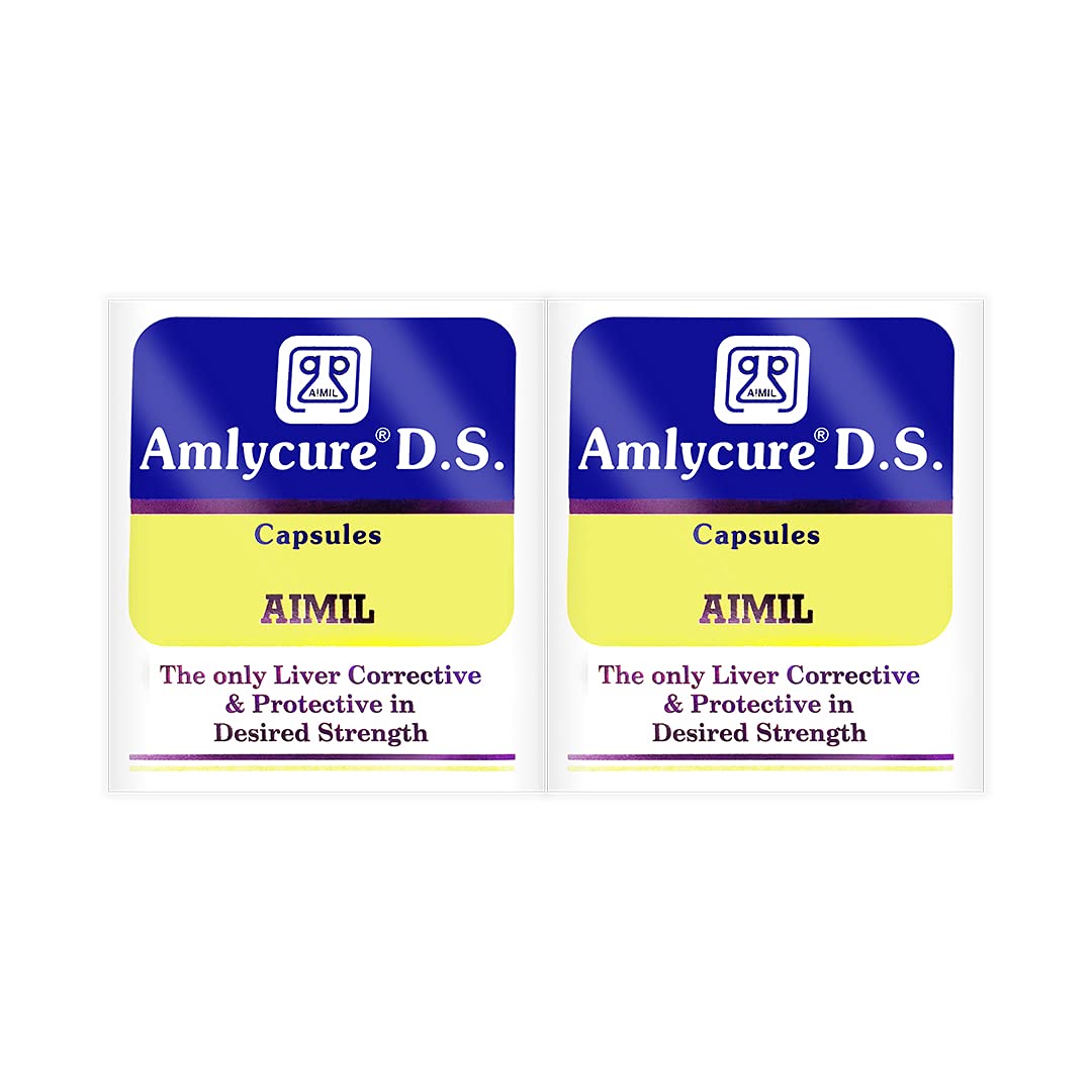 Aimil Amlycure D.S. Capsules  20 Capsules (Pack Of 2) | Liver Health Protector  Natural Liver Herbal Tonic | Metabolism Booste