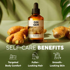 Kukka Ginger Essential Oil for Hair Skin & Massage - 4 Fl Oz - 100% Pure Natural for Soap Making Scent DIY, Spicy, Warming Scent