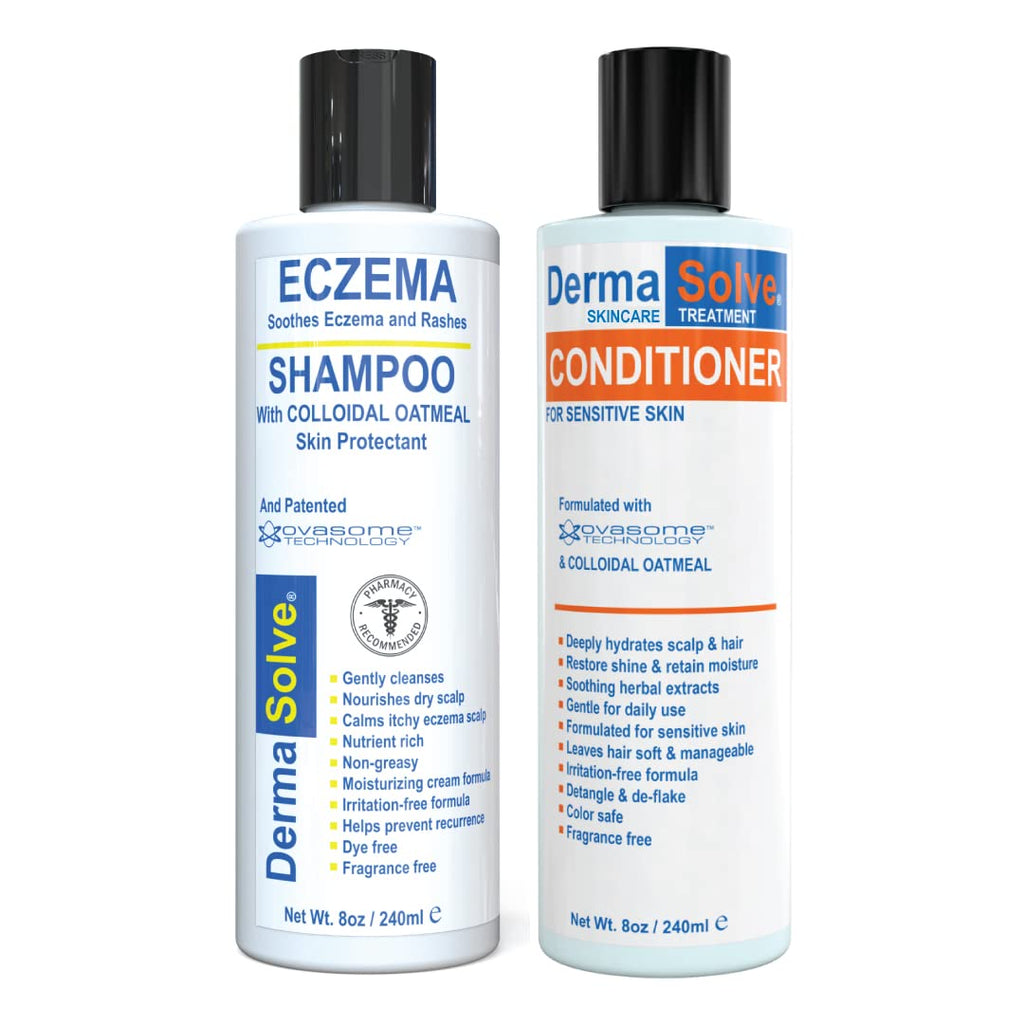 Eczema Shampoo & Conditioner (Combo Pack) - Flare Control Scalp & flake Relief Therapy that Protects, Moisturizes, and Repairs S
