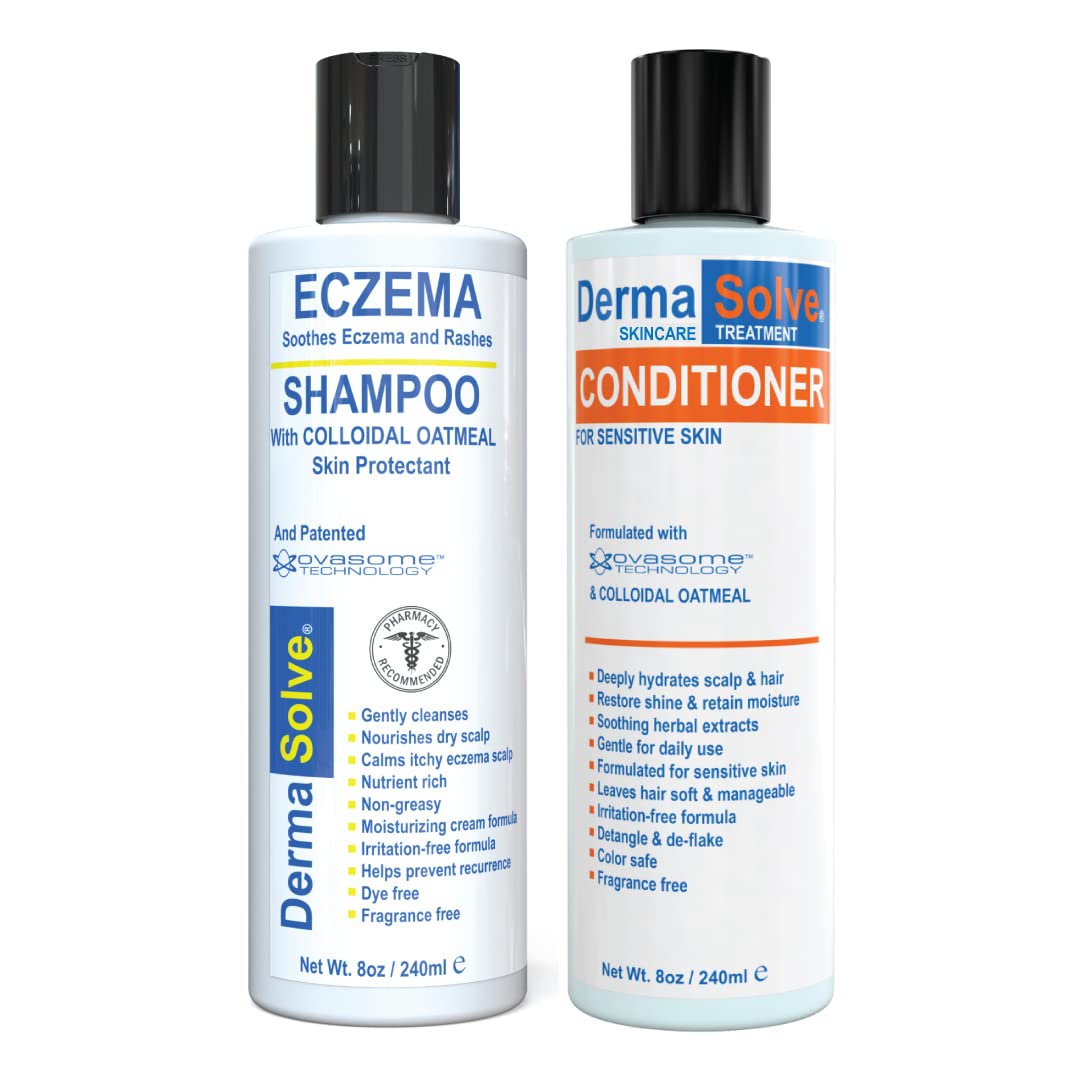Eczema Shampoo & Conditioner (Combo Pack) - Flare Control Scalp & flake Relief Therapy that Protects, Moisturizes, and Repairs S