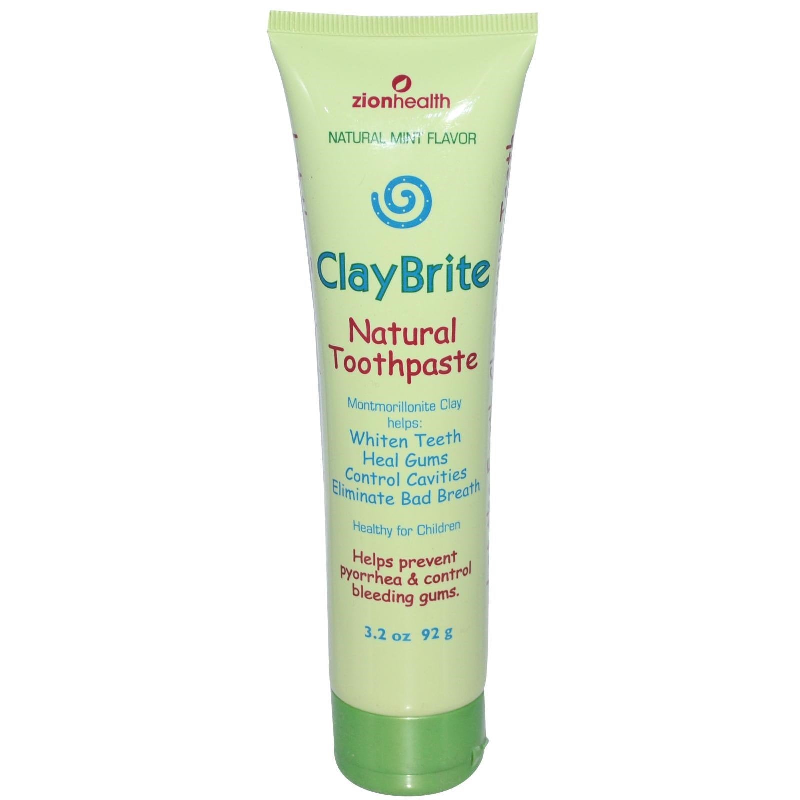 Tpste,Claybrite Natural by Zion Health - 4 Oz, 2 Pack