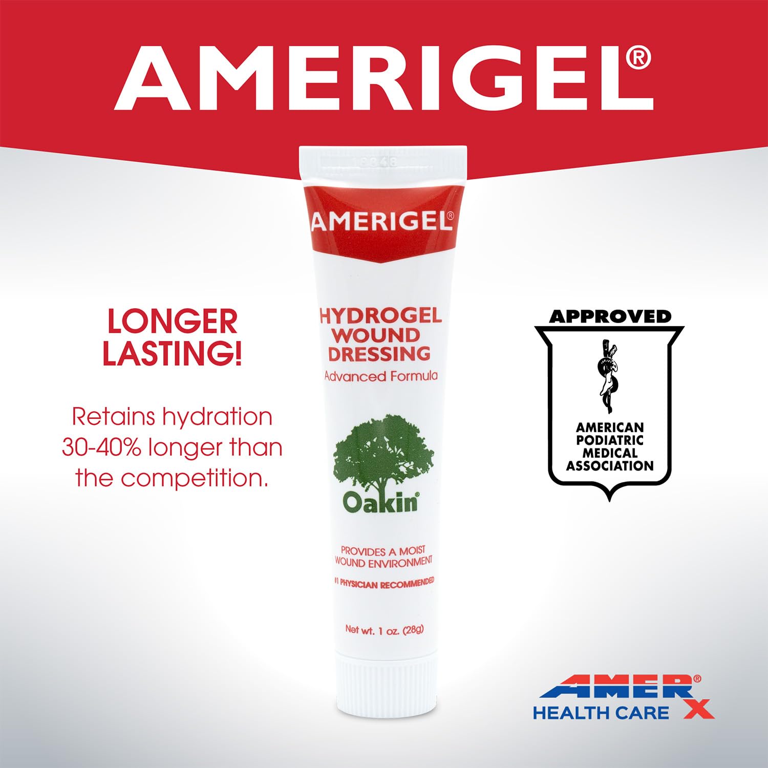AMERIGEL Hydrogel Wound Dressing (1 oz.) - Provides Moisture-Rich Healing Environment for Dry Wounds