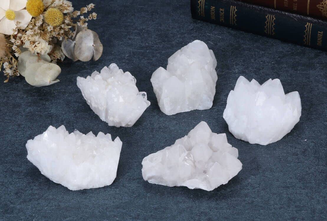 Top Plaza Healing Rock Crystal Clear Quartz Cluster Mineral Geode Druzy Specimen 1.85-3.5''(White Crystal Quartz Cluster)