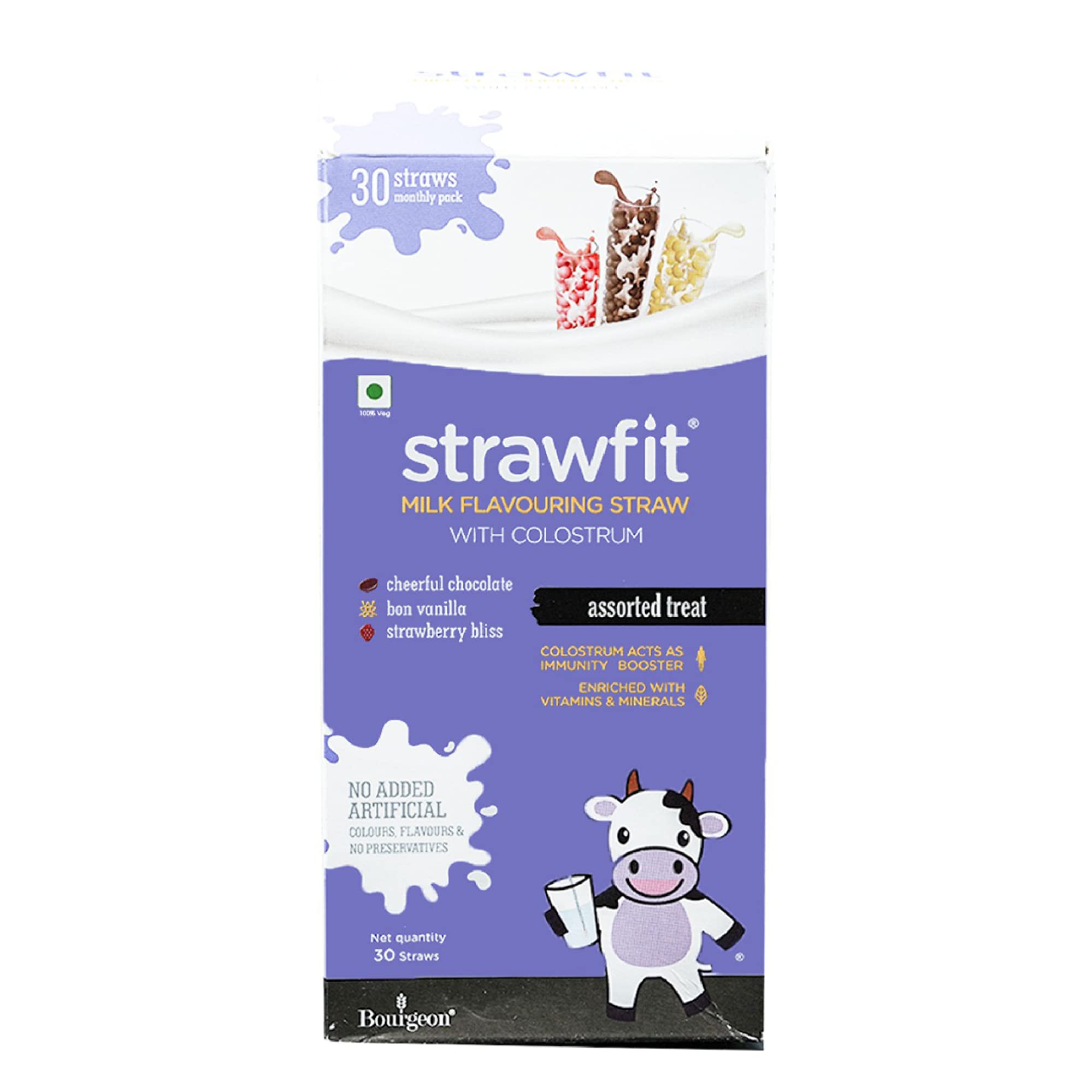 Strawfit Assorted Pack Flavoring Straws with Colostrum for Immunity | Yummy and Nutritious and Healthy Choice | New Way of Drink