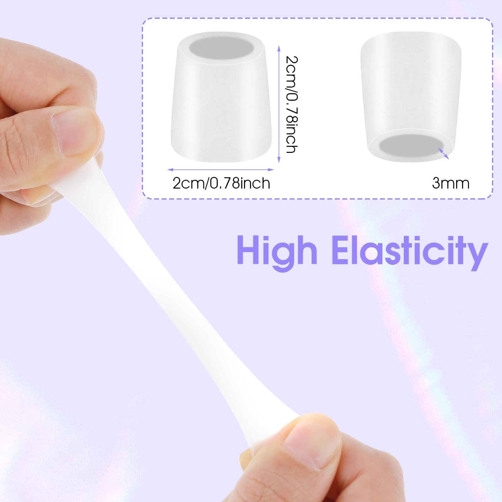 Sibba Silicone Toe Sleeves 30Pcs - Pinky Protector Gel Tubes, Corn Pads, Reusable Caps, Cushion Soft Calluses Protectors, Remove