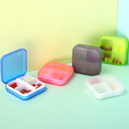 ZDQZC Portable Pill Organizer - Slim Pill Box for Purse or Travel, Compact Pill Case(4 Compartment,Gray)