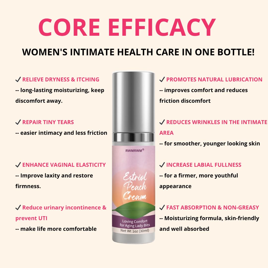 Bioidentical Estriol Silky Cream For Women - 30ml (2-Month Supply) - Lightweight Daily Moisturizer - Peach Flavor - Hydrating, R