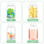 Sibba Clear Pill Bottle 6 Pcs Empty Medicine Organizers 80ML Plastic Dispenser Jar Powder Storage Transparent Reagent Containers