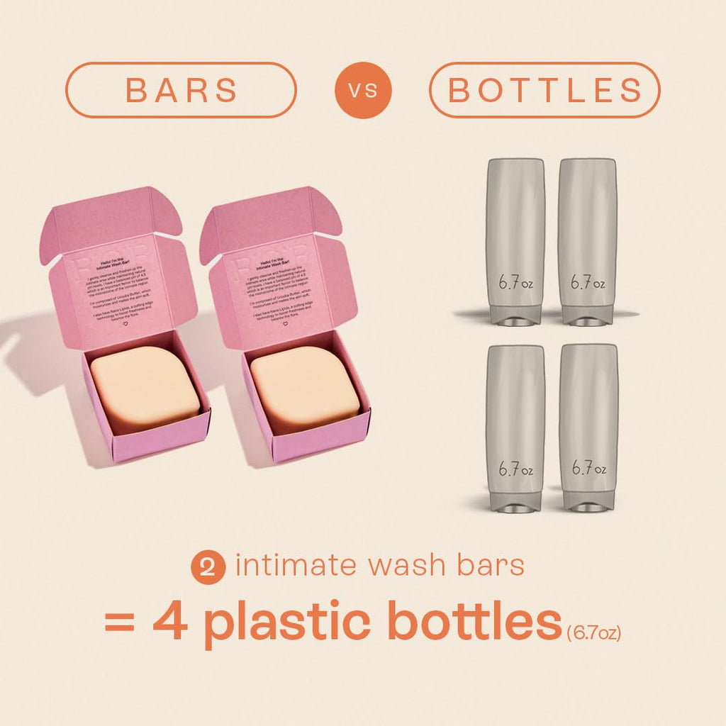 B.O.B BARS OVER BOTTLES Feminine Wash | pH Balanced Vaginal Wash Bar | Nano Lipid Infused Intimate Soap and Cleanser | Natural,