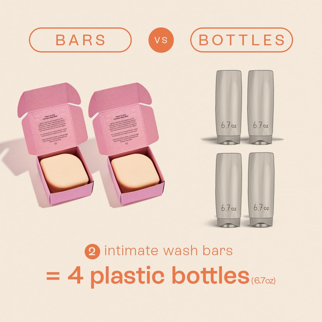 B.O.B BARS OVER BOTTLES Feminine Wash | pH Balanced Vaginal Wash Bar | Nano Lipid Infused Intimate Soap and Cleanser | Natural,