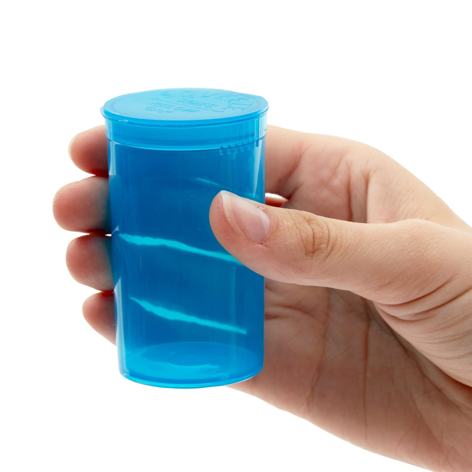 Juvale 30 Pack Empty Pill Bottles with Pop Top Caps, 19 Dram Prescription Medicine Containers (Blue)