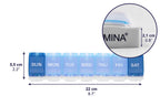 KMINA - Weekly Pill Organizer 1 Time a Day (Large), Boxes 7 Day, Container