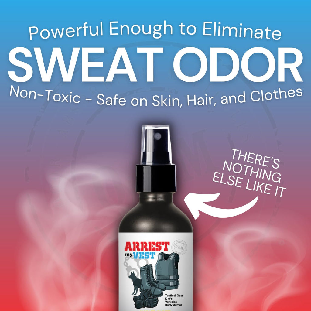 Arrest My Vest Military and Police Grade Odor Eliminating Spray for Body Armor Odor, Tactical Gear. Safe on K9s. Triple Pack of