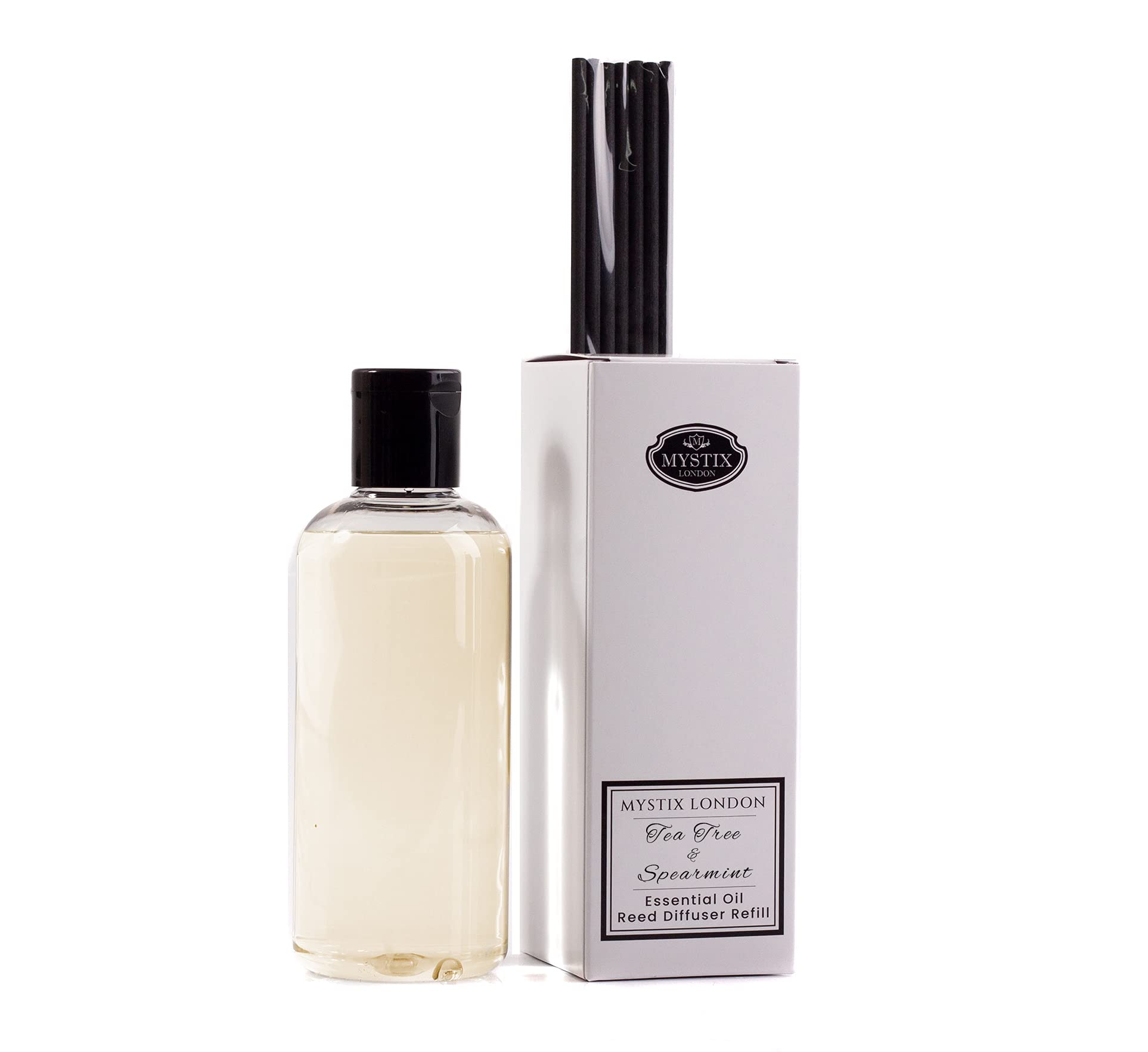 Mystix London | Tea Tree & Spearmint | Essential Oil Reed Diffuser | 250ml | Best Aroma for Home, Kitchen, Living Room and Bathr