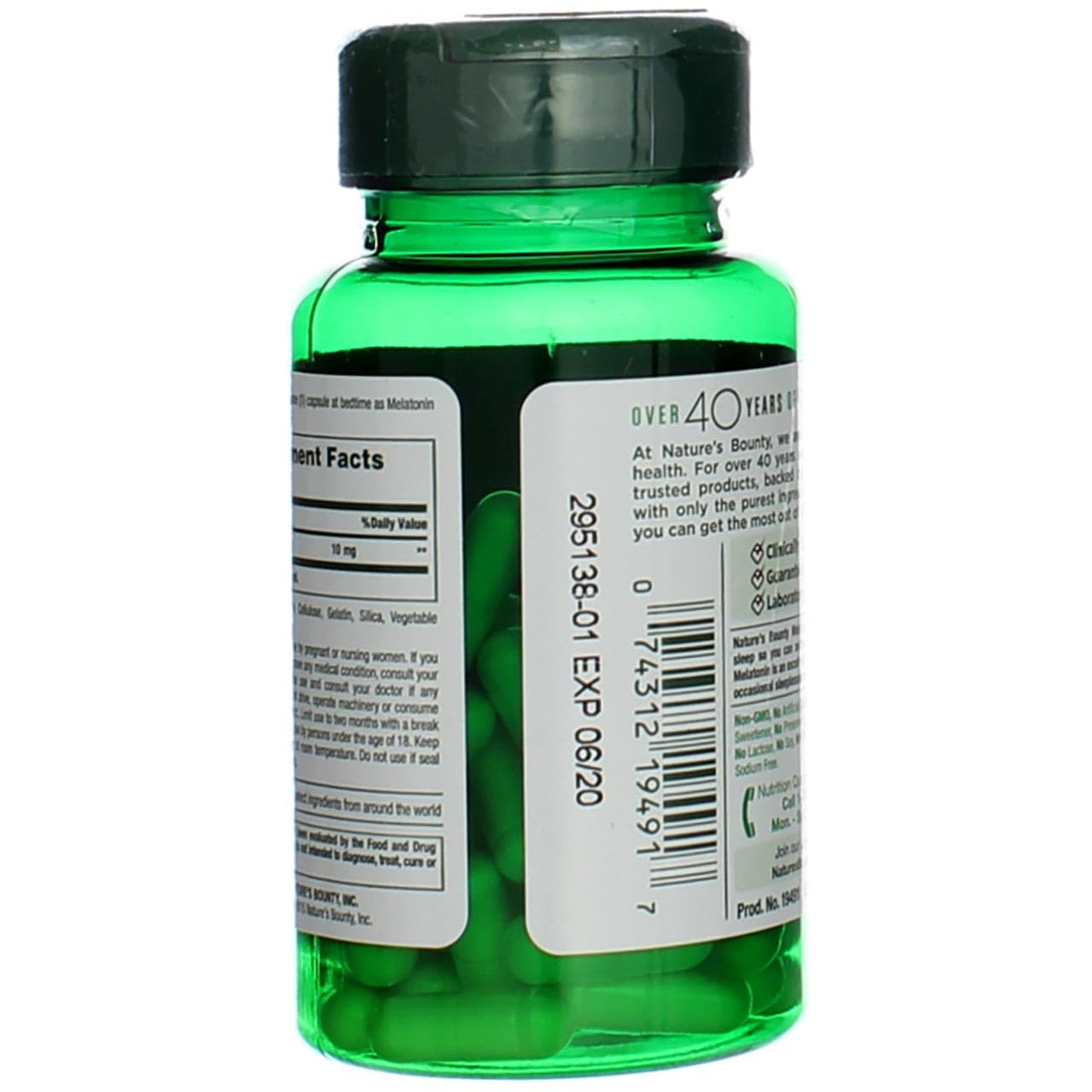 Nature's Bounty Melatonin 10mg Capsules, 60 Count (Pack of 4)