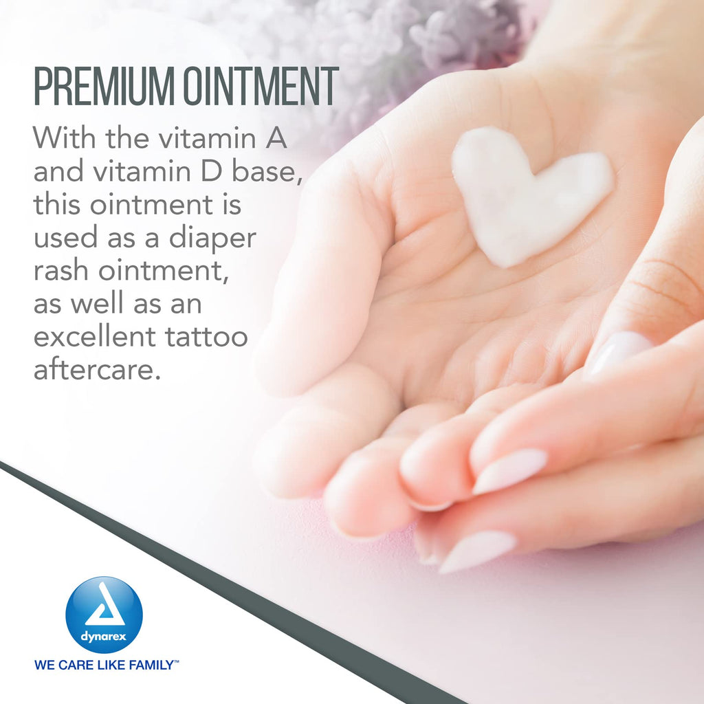 Dynarex Vitamins A&D Ointment Without Lanolin - Vitamin A and D Ointment Protectant for Minor Cuts, Burns, Diaper Rash & Dry Ski