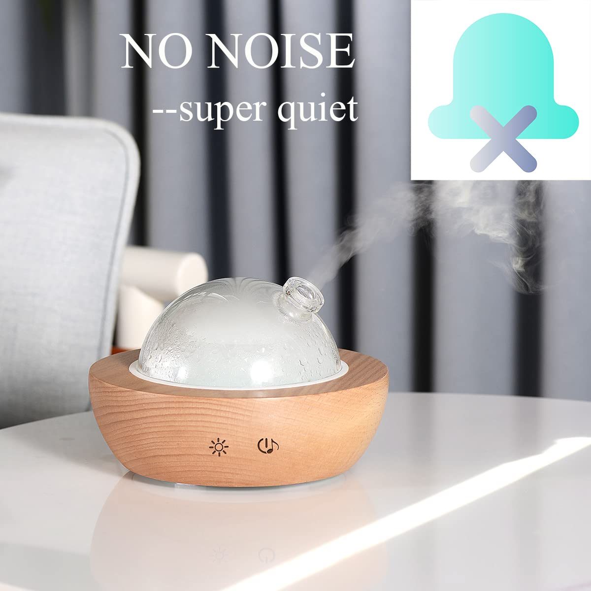 Kakoda Glass Essential Oil Diffuser,Real Wood Base,Bluetooth Speaker,2025 Upgrade Aromatherapy Diffuser,Aroma Diffuse with Music