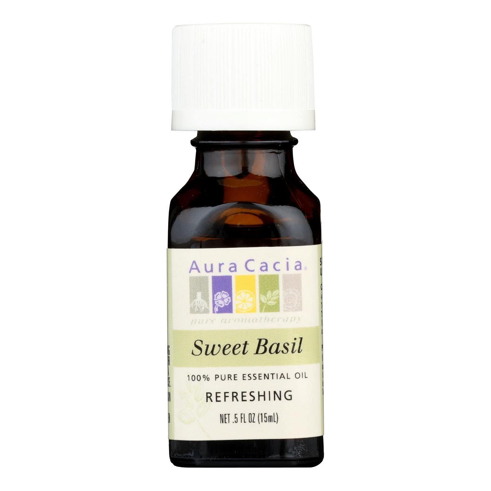Aura Cacia Essential Oil Sweet Basil .5 Fz4