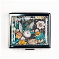 BOKAAW Magic Flowers 7 Days Chromed Shiny Silver Pill Organizer with Mirror Inside Has 8 Separate Compartments Rectangle 7 Days 