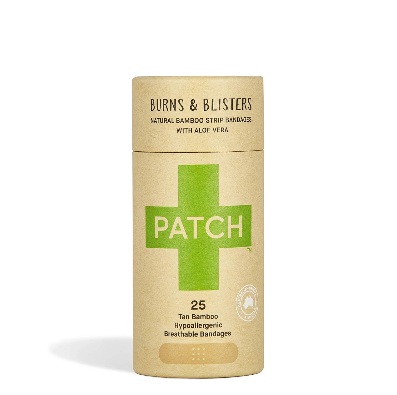 Patch Tan Bamboo/Aloe Vera Adhesive Bandage Sterile .75 x 3 25 Container