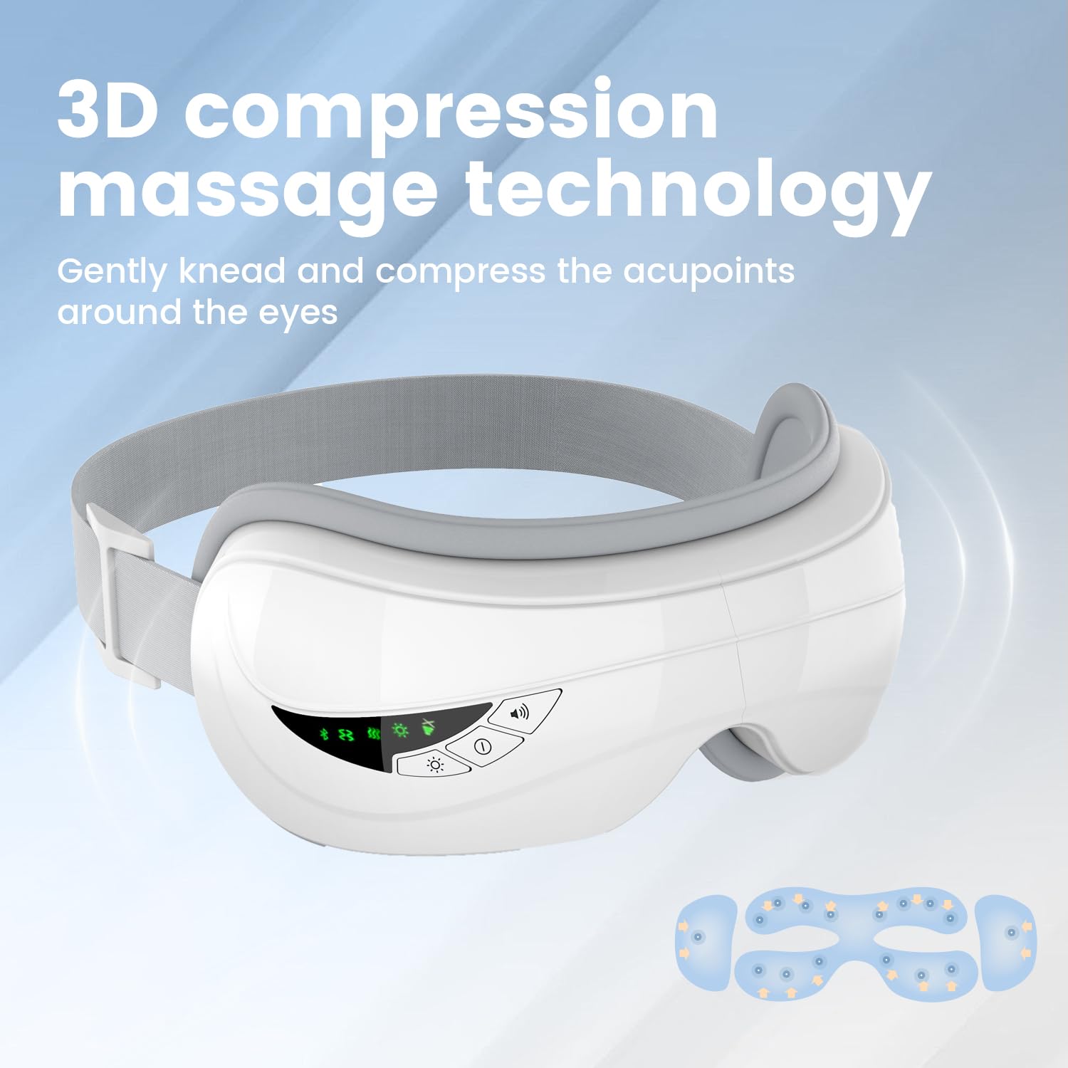 ZHHBLJ Eye Massager with Heat, Heated Eye Mask with Music, Face Massager, Eye Care Gifts for Women and Men, Eye Mask Massage for