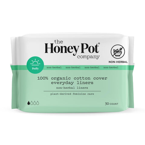 The Honey Pot Company - Non-Herbal Everyday Panty Liners - Organic Pads for Women - Cotton Cover, and Ultra-Absorbent Pulp Core 