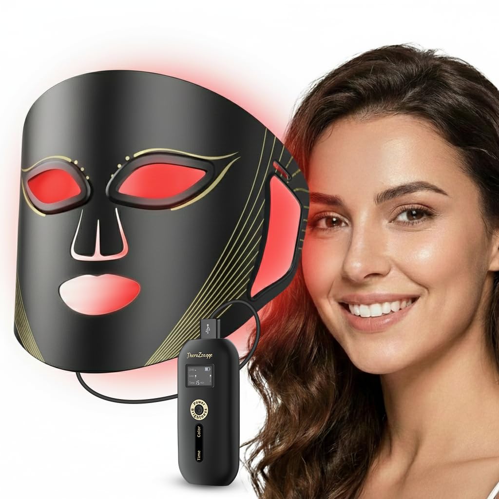 Red Light Therapy for Face, Nearinfrared Led Face Mask Light Therapy with Remote, 3 Modes, 850nm Red Light Mask with Timing Fun