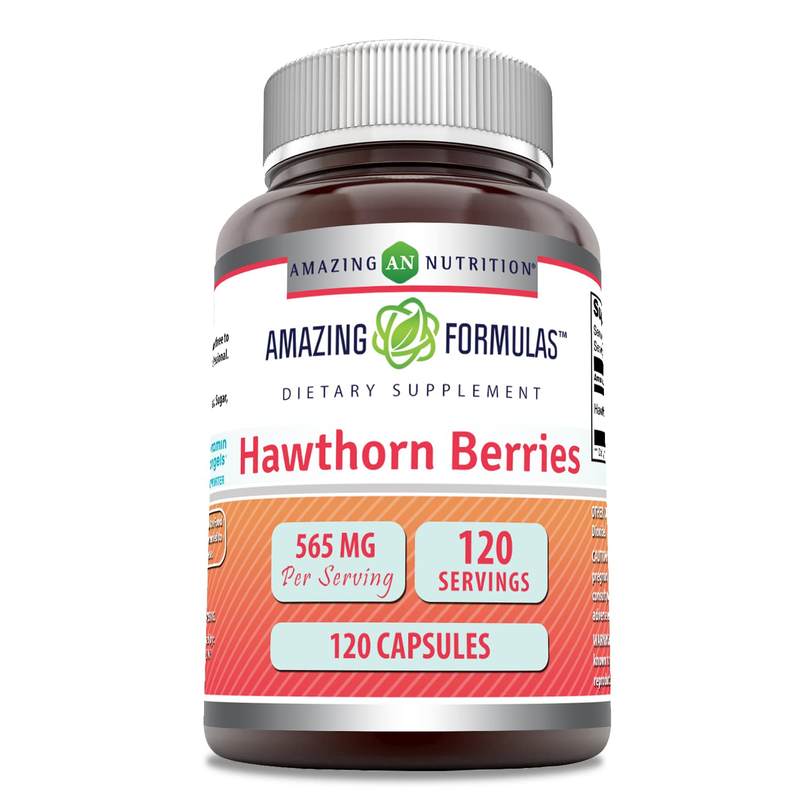 Amazing Formulas Hawthorn Berries Supplement | 565 Mg | Capsules | Non-Gmo | Gluten-Free | Made In Usa (1 Pack | 120 Count)