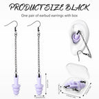 Misdary Earplug Earrings with Case Soft Silicone Earplugs Hanger for Concert, Music Festival, DJs, Nightclub, Traveling, Drummer
