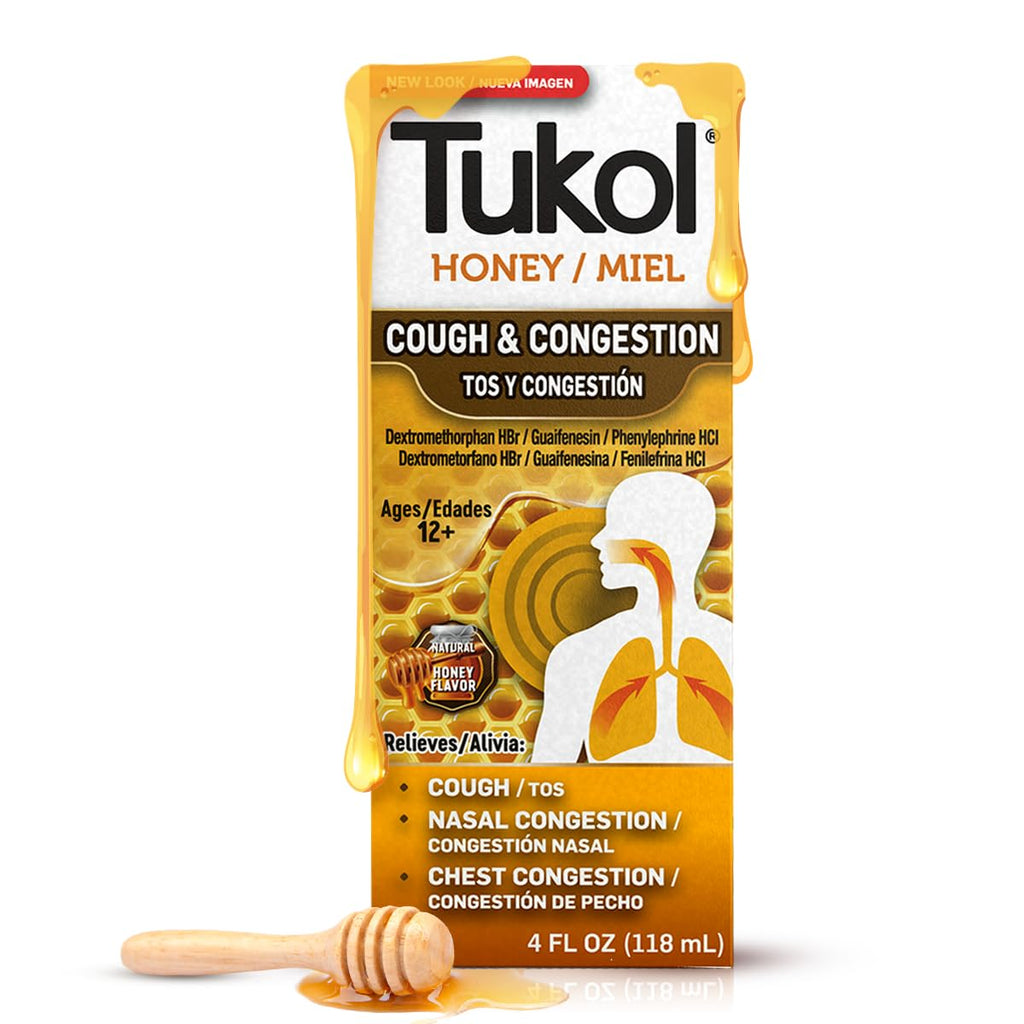 TUKOL Adult X-Pecto Miel Honey Cold Syrup, 4 Ounce