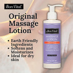 Bon Vital Original Massage Lotion for a Versatile Massage Foundation to Relax Sore Muscles & Repair Dry Skin, Lightweight, Non-