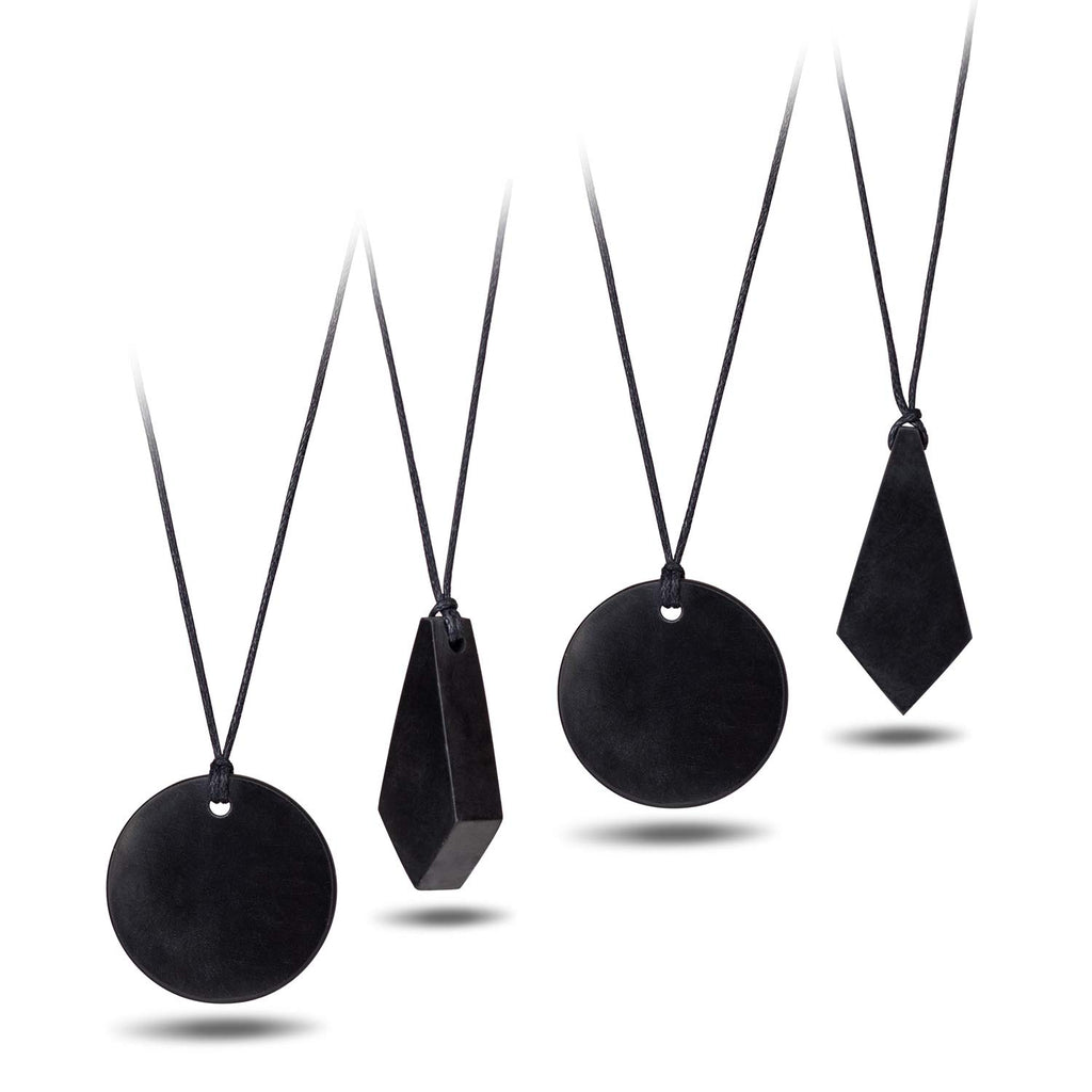 Heka Naturals Shungite Crystal Necklace Pendants Set | Healing Crystals & Chakra Necklace - Gemstone Jewelry for Men & Women - S
