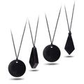 Heka Naturals Shungite Crystal Necklace Pendants Set | Healing Crystals & Chakra Necklace - Gemstone Jewelry for Men & Women - S
