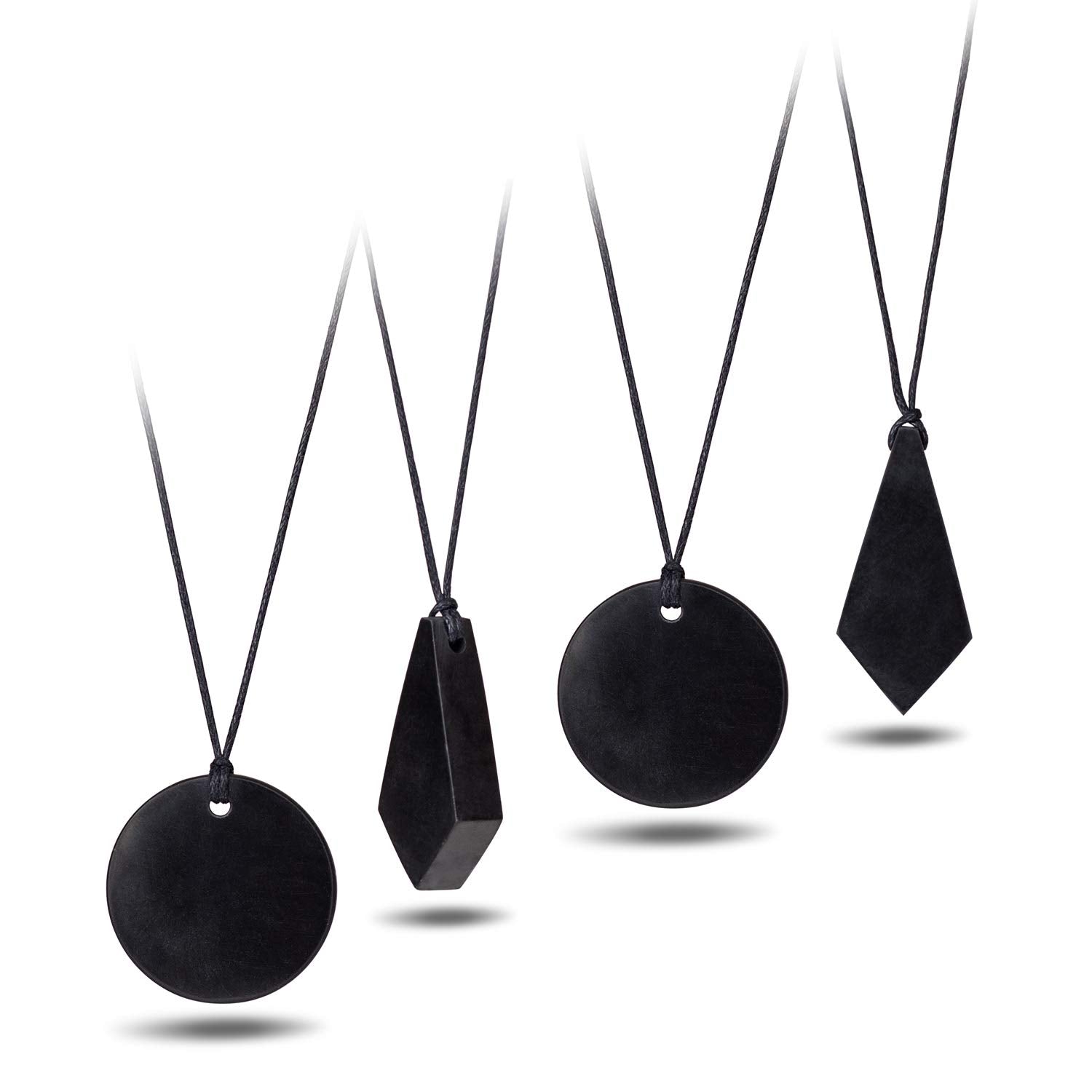 Heka Naturals Shungite Crystal Necklace Pendants Set | Healing Crystals & Chakra Necklace - Gemstone Jewelry for Men & Women - S