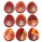 SUNYIK Handcarved Thumb Worry Stone, Polished Palm Pocket Stones Healing Crystals, Teardrop Carnelian