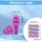 Ear Plugs for Sleeping,12 Pair Earplugs Noise Canceling Soft Silicone Ear Plug Reusable Earplugs for Sleep,Concert,Swimming,Stud