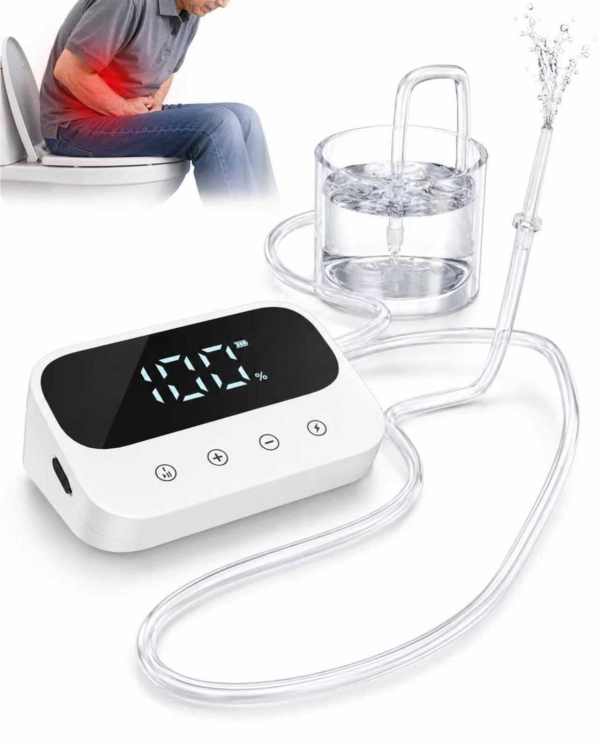 Electric Enema Kit, Rechargeable Cleansing System for Women and Men at Home