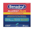 Benadryl Allergy + Congestion, 24 Tablets Each (Pack of 6)