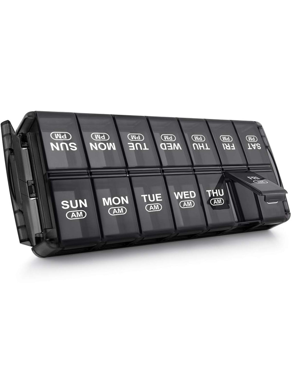 Sukuos Weekly Pill Organizer 7 Day 2 Times a Day, Quick Fill Daily Pill Box (AM PM), Extra Large Pill Cases for Vitamin/Fish Oil