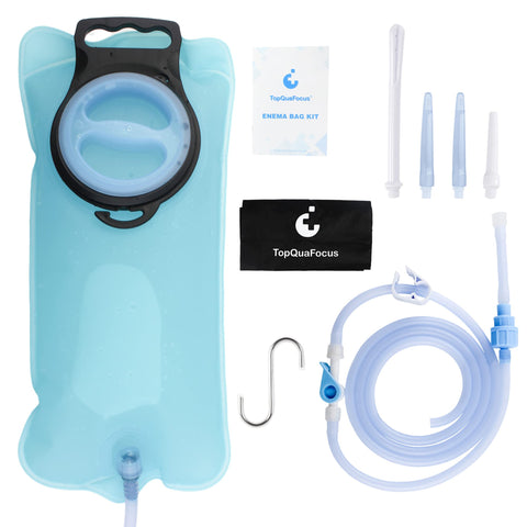 TopQuaFocus Home coffee Enema Bag kit with 65FT Silicone Tube Portable Enema Bag for Men Women colon cleansing